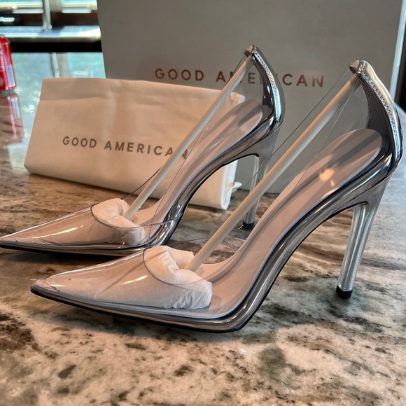 Good American CINDER-F*CKING-RELLA PUMP “glass” Cinderella Clear Heel Sz 6.5 - Picture 6 of 8